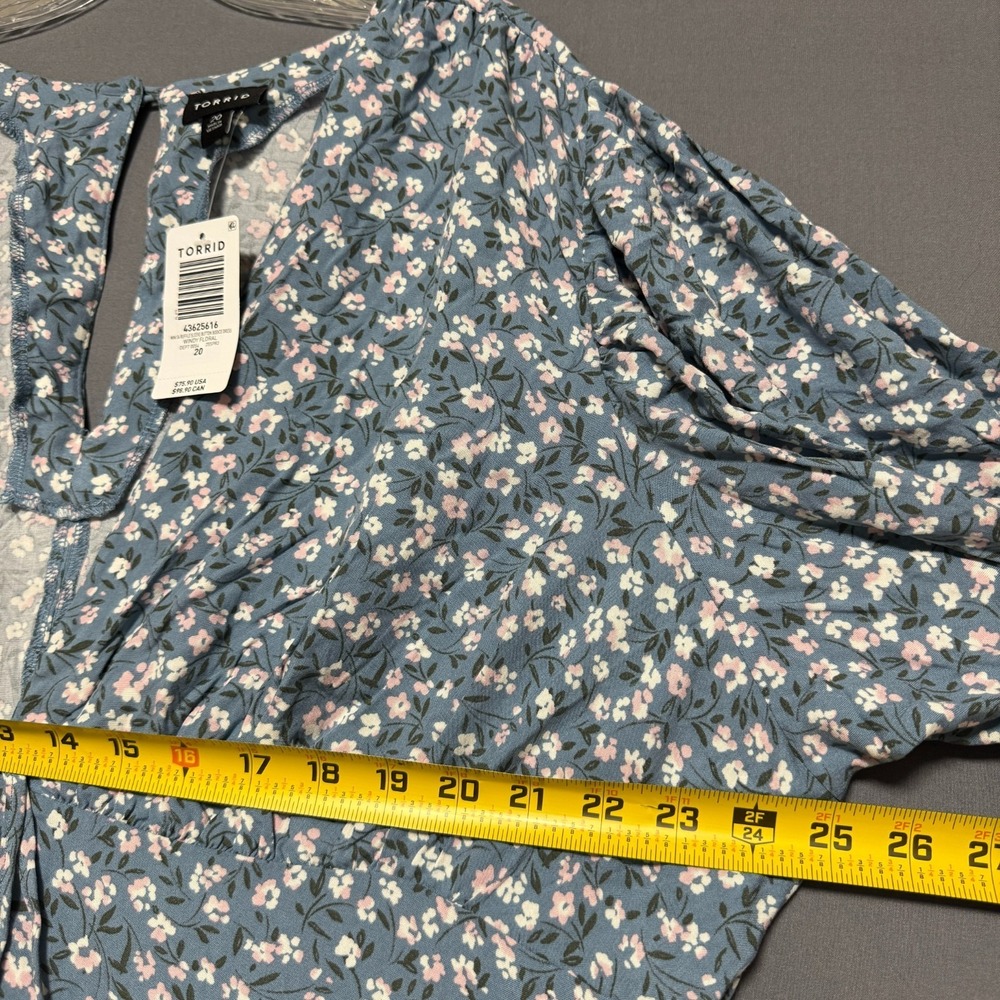 Torrid Cottagecore Mini Dress Size 20 Windy Floral Ruffle Sleeve Button Bodice - Picture 4 of 14